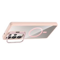 Samsung Galaxy S25 Ultra Kılıf Standlı ve Kamera Lens Hediyeli Kablosuz Şarj Özellikli Etro Kapak