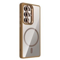 Samsung Galaxy S25 Ultra Kılıf Standlı ve Kamera Lens Hediyeli Kablosuz Şarj Özellikli Etro Kapak