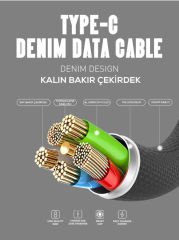 Zore LS63 100CM Hasir Type-C Usb Kablo