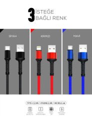 Zore LS63 100CM Hasir Type-C Usb Kablo