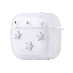 Apple Airpods 4 Airbag 44 Airbag Tasarımlı Simli Şeffaf Kutup Kılıf