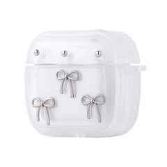 Apple Airpods 4 Airbag 44 Airbag Tasarımlı Simli Şeffaf Kutup Kılıf
