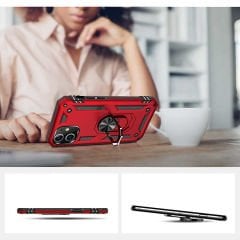 iPhone 12 Kılıf Vega Tank Sert Yüzüklü Standlı Zırh Koruma Kapak