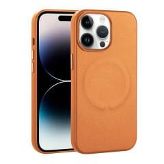 iPhone 14 Pro Max Kılıf PU Deri Magsafe Wireless Şarj Özellikli Derix Kapak