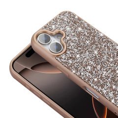 iPhone 16 Kılıf Parlak Taşlı Tasarım Pırlanta Kapak