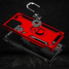 Samsung Galaxy S23 Ultra Kılıf Vega Tank Sert Yüzüklü Standlı Zırh Koruma Kapak