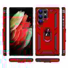 Samsung Galaxy S23 Ultra Kılıf Vega Tank Sert Yüzüklü Standlı Zırh Koruma Kapak