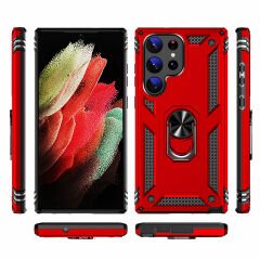 Samsung Galaxy S23 Ultra Kılıf Vega Tank Sert Yüzüklü Standlı Zırh Koruma Kapak