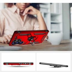 Samsung Galaxy S23 Ultra Kılıf Vega Tank Sert Yüzüklü Standlı Zırh Koruma Kapak