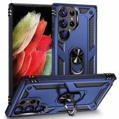 Samsung Galaxy S23 Ultra Kılıf Vega Tank Sert Yüzüklü Standlı Zırh Koruma Kapak