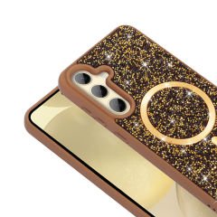 Samsung Galaxy S24 FE Kılıf Pırlanta Tasarımlı Kablosuz Şarj Özellikli Mozaik Silikon Kapak