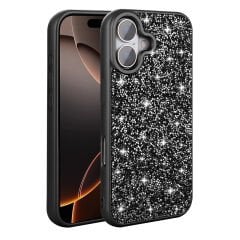 iPhone 16 Plus Kılıf Parlak Taşlı Tasarım Pırlanta Kapak