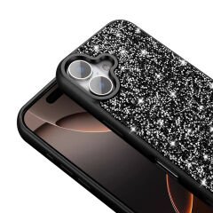 iPhone 16 Plus Kılıf Parlak Taşlı Tasarım Pırlanta Kapak