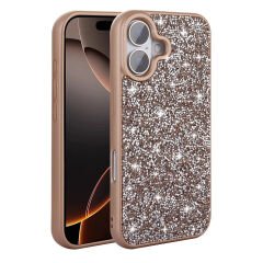 iPhone 16 Plus Kılıf Parlak Taşlı Tasarım Pırlanta Kapak
