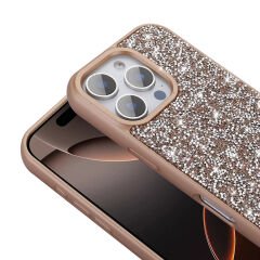iPhone 16 Pro Kılıf Parlak Taşlı Tasarım Pırlanta Kapak