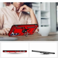 Samsung Galaxy S23 Kılıf Vega Tank Sert Yüzüklü Standlı Zırh Koruma Kapak