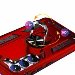 Samsung Galaxy S23 Kılıf Vega Tank Sert Yüzüklü Standlı Zırh Koruma Kapak