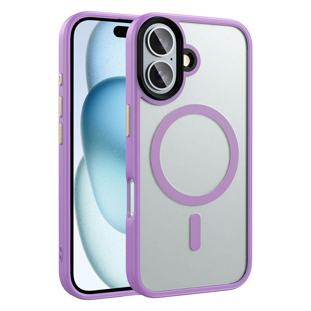 iPhone 16 Kılıf Mat Arka Yüzey Wireless Şarj Özellikli Flet Magsafe Kapak