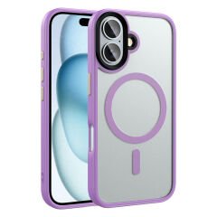 iPhone 16 Kılıf Mat Arka Yüzey Wireless Şarj Özellikli Flet Magsafe Kapak