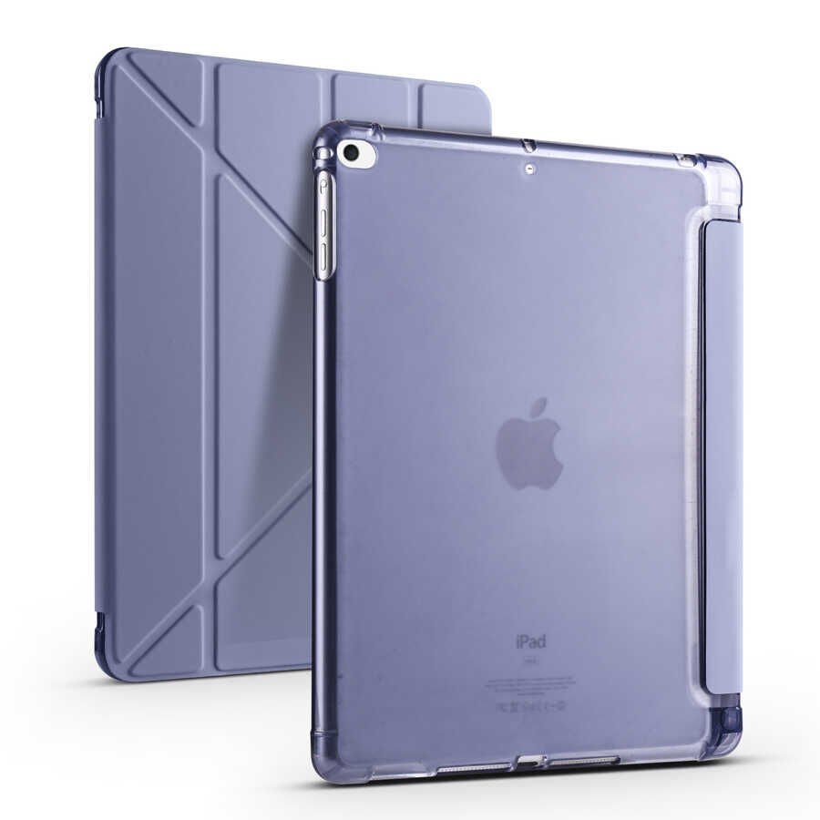 iPad 9.7 2018 (6.Nesil) Kılıf Tri Folding Kalem Bölmeli Standlı Kılıf
