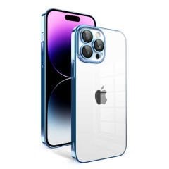 iPhone 14 Pro Max Kılıf Kamera Korumalı Renkli Çerçeveli Garaj Kapak