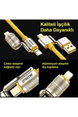 240W Ultra Süper Hızlı 4 In 1 Çoklu Şarj Kablosu & Data Kablo USB To Type-C / Type-C / To Lightning