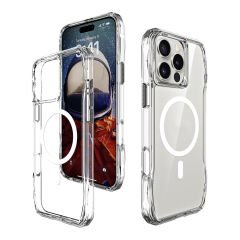 iPhone 16 Pro Max Kılıf Magsafe Şarj Özellikli Airbagli Şeffaf İncek Kapak