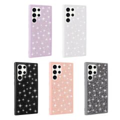 Samsung Galaxy S23 Ultra Kılıf Parlak Taşlı Tasarım Pırlanta Kapak