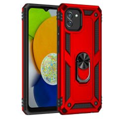 Samsung Galaxy A03 Kılıf Vega Tank Sert Yüzüklü Standlı Zırh Koruma Kapak