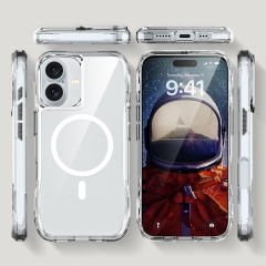 iPhone 16 Plus Kılıf Magsafe Şarj Özellikli Airbagli Şeffaf İncek Kapak