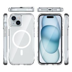 iPhone 15 Kapak Magsafe Şarj Özellikli Airbagli Şeffaf İncek Kapak