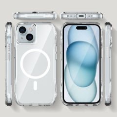 iPhone 15 Kapak Magsafe Şarj Özellikli Airbagli Şeffaf İncek Kapak