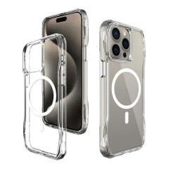 iPhone 15 Pro Max Kapak Magsafe Şarj Özellikli Airbagli Şeffaf İncek Kapak