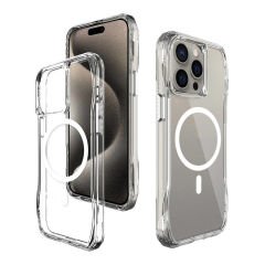 iPhone 15 Pro Max Kapak Magsafe Şarj Özellikli Airbagli Şeffaf İncek Kapak
