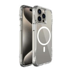 iPhone 15 Pro Max Kapak Magsafe Şarj Özellikli Airbagli Şeffaf İncek Kapak