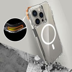 iPhone 15 Pro Max Kapak Magsafe Şarj Özellikli Airbagli Şeffaf İncek Kapak
