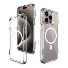 iPhone 15 Pro Kapak Magsafe Şarj Özellikli Airbagli Şeffaf İncek Kapak