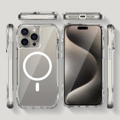 iPhone 15 Pro Kapak Magsafe Şarj Özellikli Airbagli Şeffaf İncek Kapak