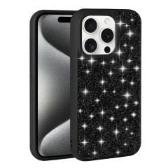 iPhone 15 Pro Max Kılıf Parlak Taşlı Tasarım Pırlanta Kapak