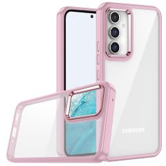Samsung Galaxy A24 Kılıf Kamera Çıkıntılı Arkası Şeffaf Köşeleri Parlak Renkli Işlemeli Flora Kapak