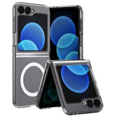 Samsung Galaxy Z Flip 6 Kılıf Nitro Anti Shock Darbe Emici Köşe Korumalı Şeffaf Silikon Kapak