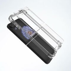 Samsung Galaxy Z Flip 6 Kılıf Nitro Anti Shock Darbe Emici Köşe Korumalı Şeffaf Silikon Kapak