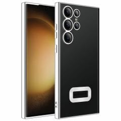 Samsung Galaxy S23 Ultra Kılıf Kamera Korumalı Logo Gösteren Omega Kapak