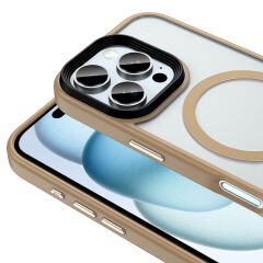 iPhone 16 Pro Kılıf Mat Arka Yüzey Wireless Şarj Özellikli Flet Magsafe Kapak