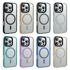 iPhone 16 Pro Kılıf Mat Arka Yüzey Wireless Şarj Özellikli Flet Magsafe Kapak