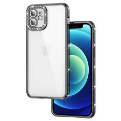 iPhone 11 Kılıf Kamera Korumalı Taşlı Mina Kapak