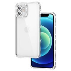 iPhone 11 Kılıf Kamera Korumalı Taşlı Mina Kapak