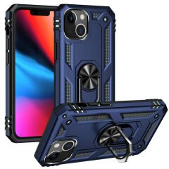 iPhone 13 Kılıf Vega Tank Sert Yüzüklü Standlı Zırh Koruma Kapak
