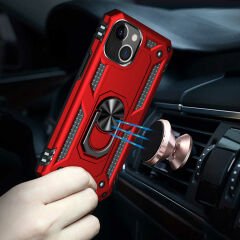 iPhone 13 Kılıf Vega Tank Sert Yüzüklü Standlı Zırh Koruma Kapak