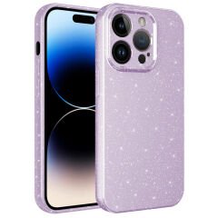 iPhone 14 Pro Max Kılıf Kamera Korumalı Simli Lüks Koton Kapak